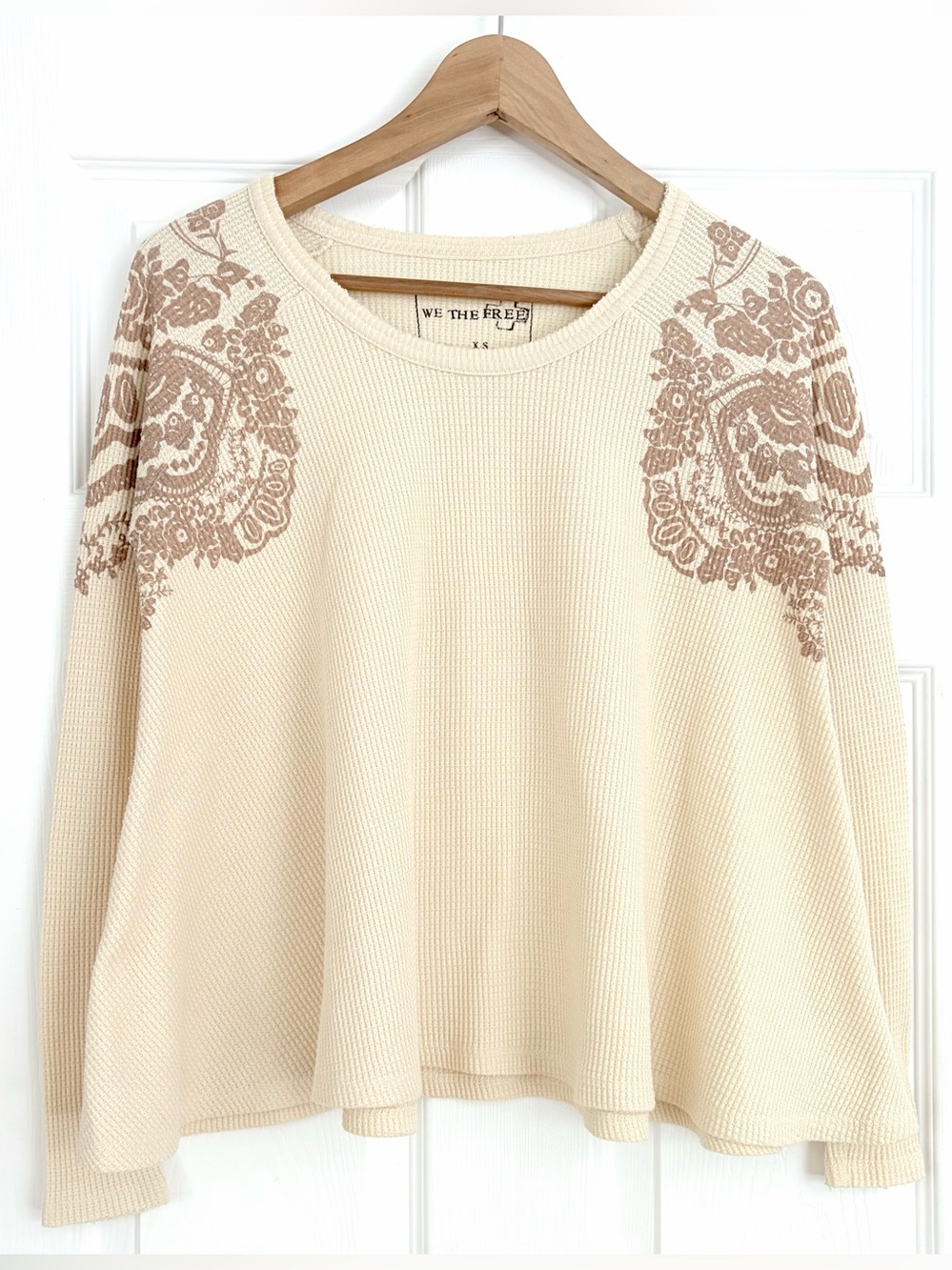 Free People We The Free Waffle Knit Top Size XS